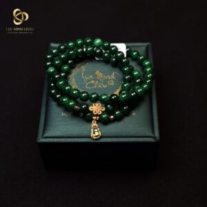 Cẩm thạch 6 ly mix nút  bình an - hồ lô mạ 24K