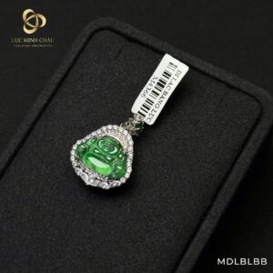 Mặt Di Lặc băng lục bọc bạc