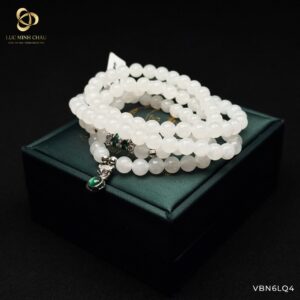 Vòng bạch ngọc 6 ly quấn 4 mix charm