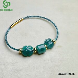 Dây Lam Ngọc mix lu vuông & túi tiền, cỏ 4 lá