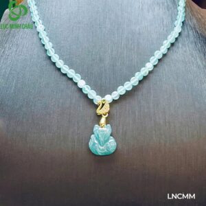 Vòng cổ lam ngọc cúc mix mặt hồ ly