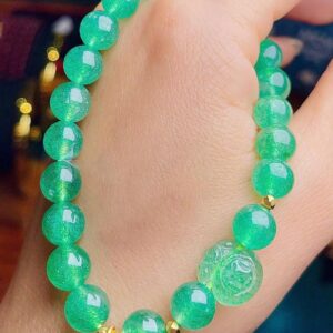 Thạch anh dâu tây 9 Ly mix túi tiền – Charm trái tim đá