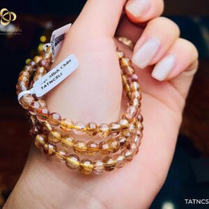 Thạch anh tóc nâu cam 5 Ly – Ánh kim rạng rỡ