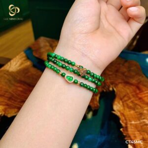 Cẩm thạch 4,5 ly mix charm bạc mạ 18K