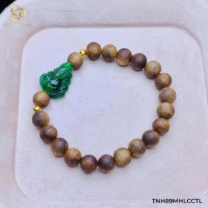 Trầm Hải Nam 8–9 ly mix Hồ Ly Chúa cẩm thạch (lỗ 2mm)