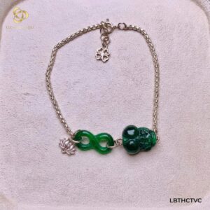 Lắc bạc Tỳ Hưu cẩm thạch vô cực