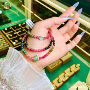 Vòng Tourmaline 6 ly mix charm