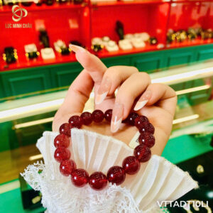 💎 Vòng Tay Đá Thạch Anh Dâu Tây 10 li